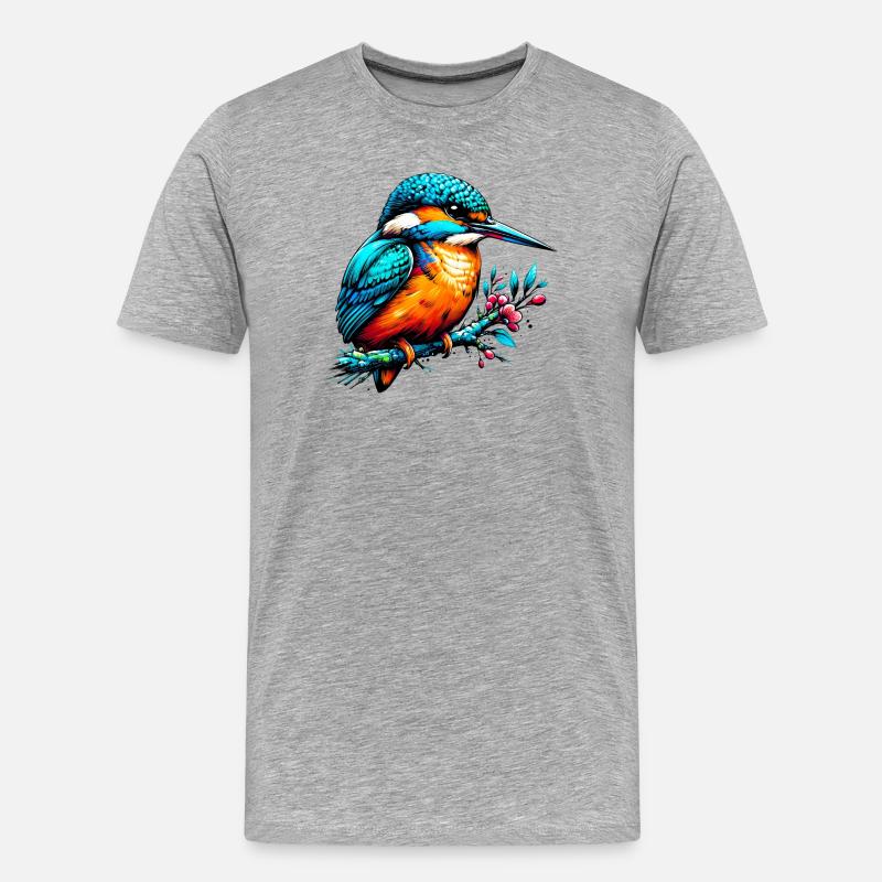 Eisvogel - Männer Premium Bio T-Shirt - Grau meliert