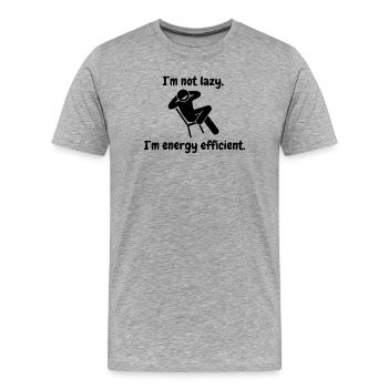 Je ne suis pas paresseux, je suis économe en énergie. - T-shirt bio Premium Homme - gris chiné - Devant - Damien (186cm)