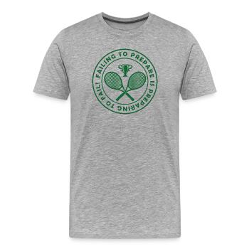 Preparation wins – tennis - Men's Premium Organic T-Shirt - heather grey - Front - Damien (186cm)