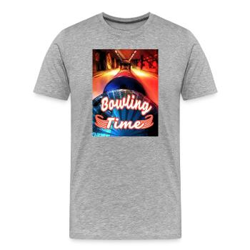 Son heure de bowling - T-shirt bio Premium Homme - gris chiné - Devant - Damien (186cm)