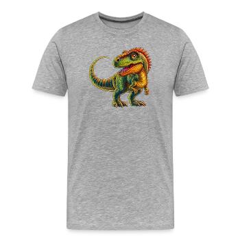 Dinosaure - T-shirt bio Premium Homme - gris chiné - Devant - Damien (186cm)