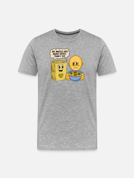 My Muesli has more DATES - Männer Premium Bio T-Shirt - Grau meliert