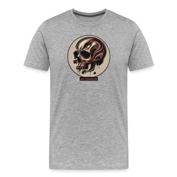 Crâne d’Ars moriendi - T-shirt bio Premium Homme - gris chiné - Devant - Damien (186cm)