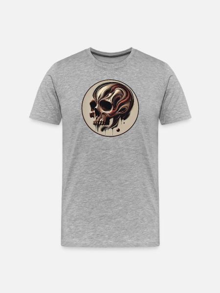 Crâne orné - T-shirt bio Premium Homme - gris chiné