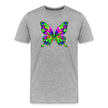 Butterfly - Men's Premium Organic T-Shirt - heather grey - Front - Damien (186cm)