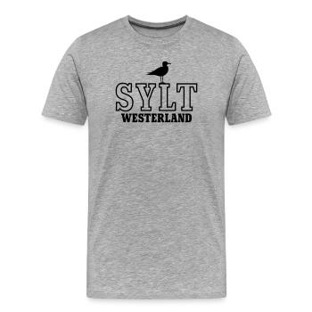 Sylt Westerland - Men's Premium Organic T-Shirt - heather grey - Front - Damien (186cm)