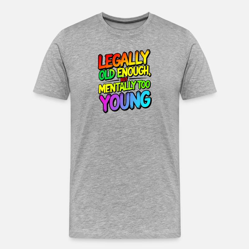 Legally old enough - Männer Premium Bio T-Shirt - Grau meliert