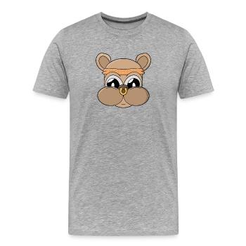 Cute bear with piercing - Men's Premium Organic T-Shirt - heather grey - Front - Damien (186cm)