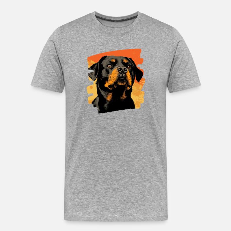 Rottweiler - Männer Premium Bio T-Shirt - Grau meliert