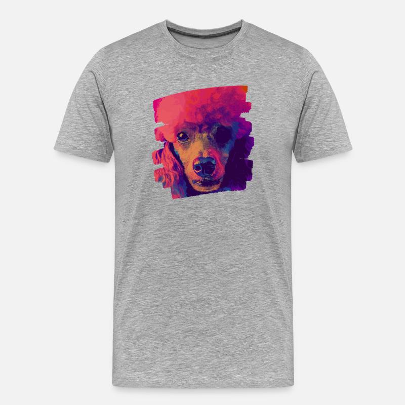 Pudel - Männer Premium Bio T-Shirt - Grau meliert