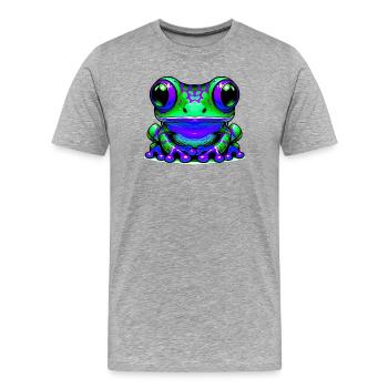 Grenouille - T-shirt bio Premium Homme - gris chiné - Devant - Damien (186cm)