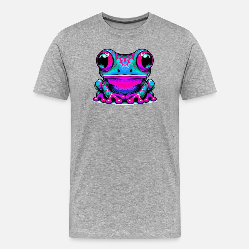 Frosch - Männer Premium Bio T-Shirt - Grau meliert