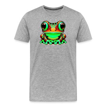 Frog - Men's Premium Organic T-Shirt - heather grey - Front - Damien (186cm)