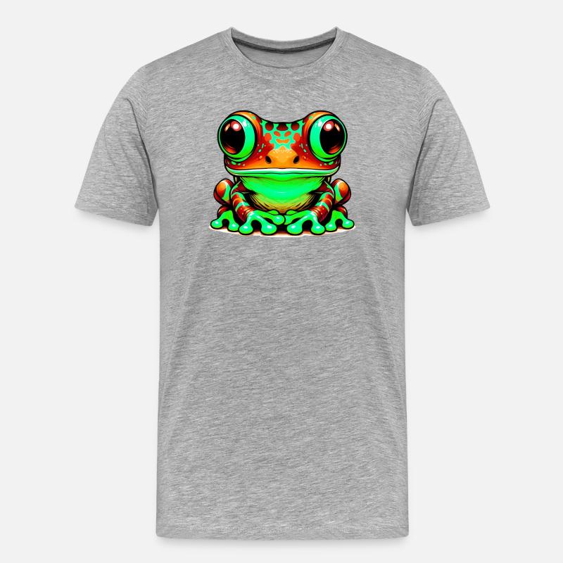 Frosch - Männer Premium Bio T-Shirt - Grau meliert