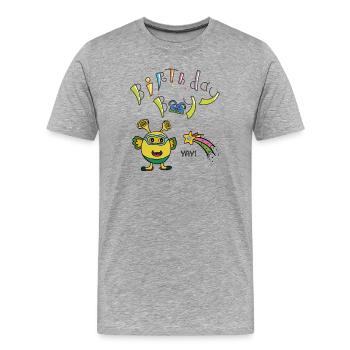 Birthday Boy Geburtstag - Men's Premium Organic T-Shirt - heather grey - Front - Damien (186cm)