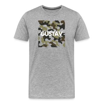Gustav Name Hoodie Men Good Quality Camouflage - Men's Premium Organic T-Shirt - heather grey - Front - Damien (186cm)