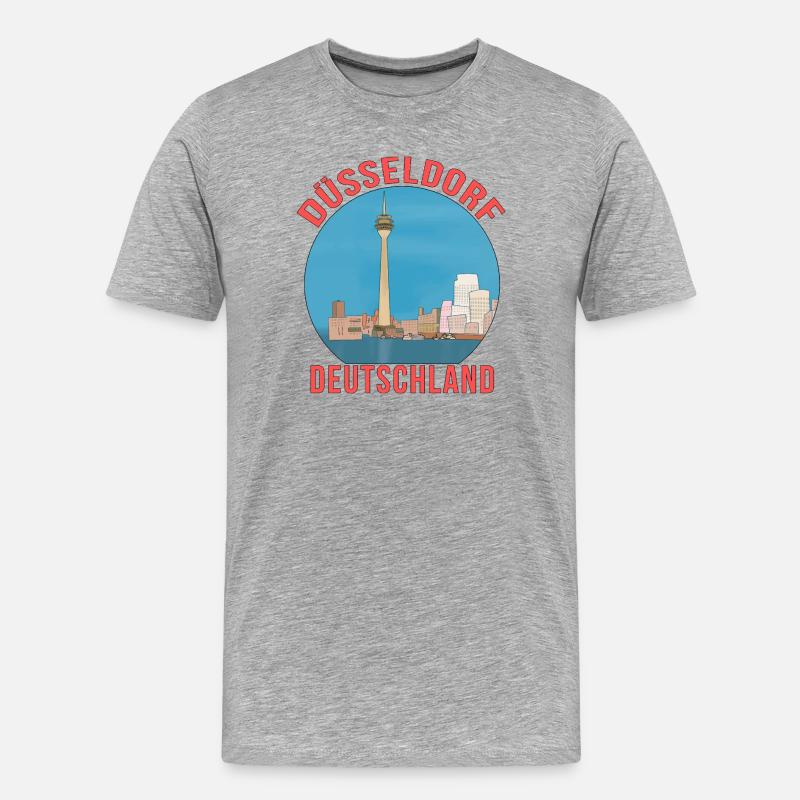 Düsseldorf, Deutschland - Männer Premium Bio T-Shirt - Grau meliert
