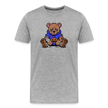 Halloween Bär - Männer Premium Bio T-Shirt - Grau meliert - Vorne - Damien (186cm)