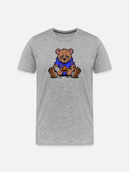 Halloween Bear - Men's Premium Organic T-Shirt - heather grey
