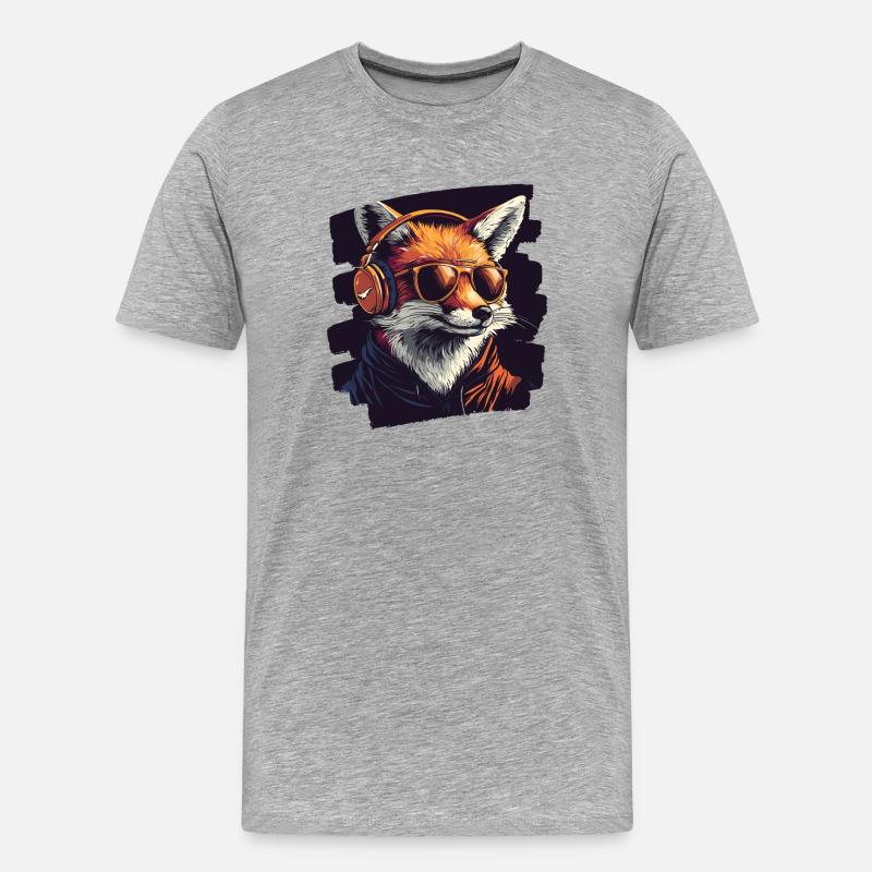 Fuchs - Männer Premium Bio T-Shirt - Grau meliert