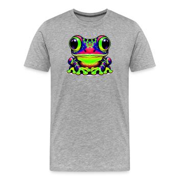 Frog - Men's Premium Organic T-Shirt - heather grey - Front - Damien (186cm)