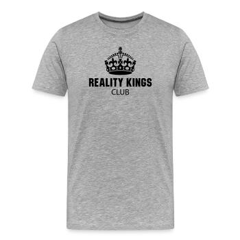 Club des rois de la réalité - T-shirt bio Premium Homme - gris chiné - Devant - Damien (186cm)