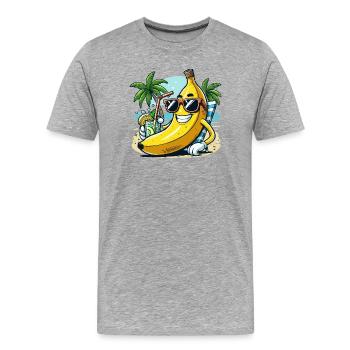 Banane détendue - T-shirt bio Premium Homme - gris chiné - Devant - Damien (186cm)