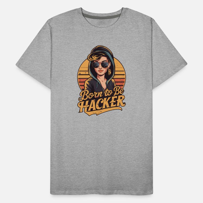 Born to Be Hacker – Computer Science Nerd IT Men's Premium Organic T-Shirt