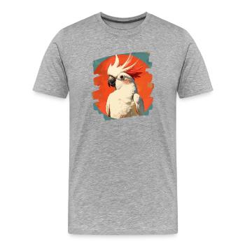 Kakadu - Männer Premium Bio T-Shirt - Grau meliert - Vorne - Damien (186cm)