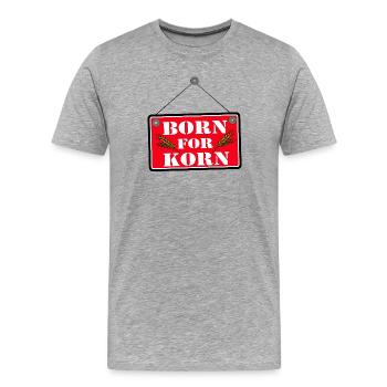 Grain , Party , Wheat Grain ,Grain Party Born (25) - Men's Premium Organic T-Shirt - heather grey - Front - Damien (186cm)