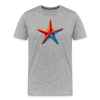 Seestern - Männer Premium Bio T-Shirt - Grau meliert - Vorne - Damien (186cm)