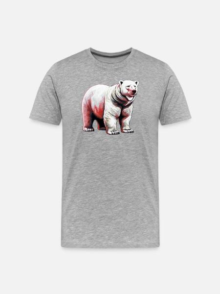 White polar bear - Men's Premium Organic T-Shirt - heather grey