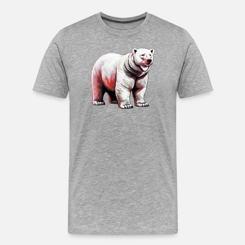 Weißer Eisbär - Männer Premium Bio T-Shirt - Grau meliert