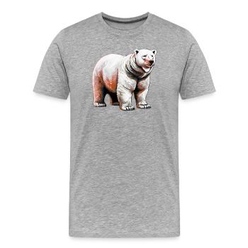 Weißer Eisbär - Männer Premium Bio T-Shirt - Grau meliert - Vorne - Damien (186cm)