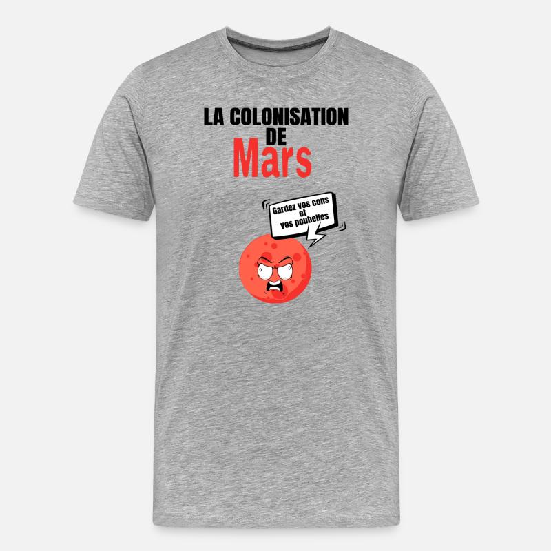 Die Besiedlung des März - Männer Premium Bio T-Shirt - Grau meliert