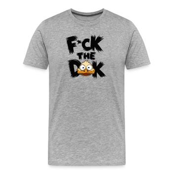 J’emmerde le canard - T-shirt bio Premium Homme - gris chiné - Devant - Damien (186cm)
