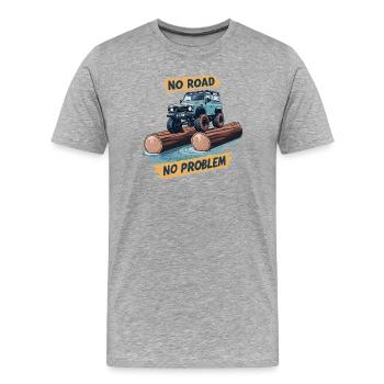 Geländewagen Fahrer - Männer Premium Bio T-Shirt - Grau meliert - Vorne - Damien (186cm)