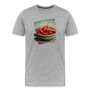 Chili - Männer Premium Bio T-Shirt - Grau meliert - Vorne - Damien (186cm)
