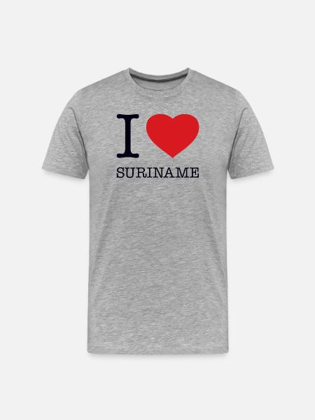 I LOVE SURINAME - Men's Premium Organic T-Shirt - heather grey
