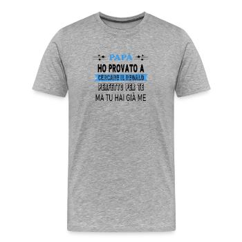Perfect Gift for Dad - Men's Premium Organic T-Shirt - heather grey - Front - Damien (186cm)
