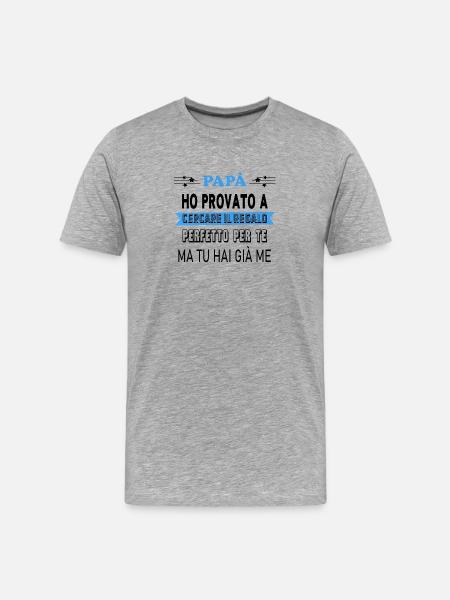 Perfektes Geschenk für Papa - Männer Premium Bio T-Shirt - Grau meliert