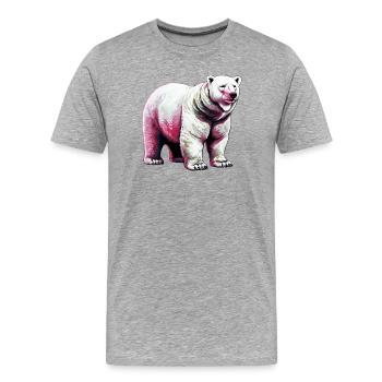 White polar bear - Men's Premium Organic T-Shirt - heather grey - Front - Damien (186cm)