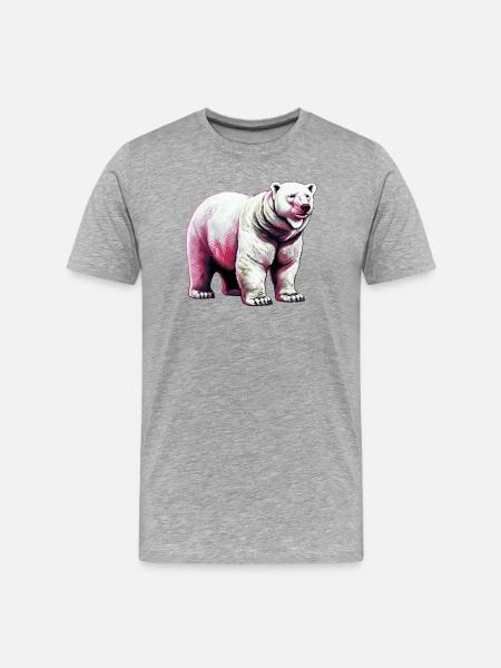 White polar bear - Men's Premium Organic T-Shirt - heather grey