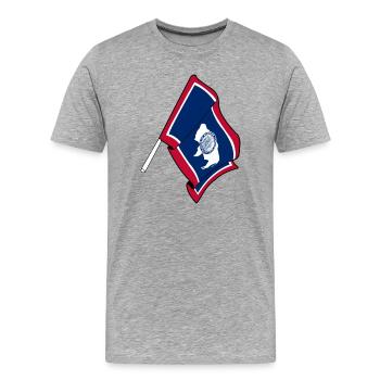 Flagge von Wyoming - Männer Premium Bio T-Shirt - Grau meliert - Vorne - Damien (186cm)