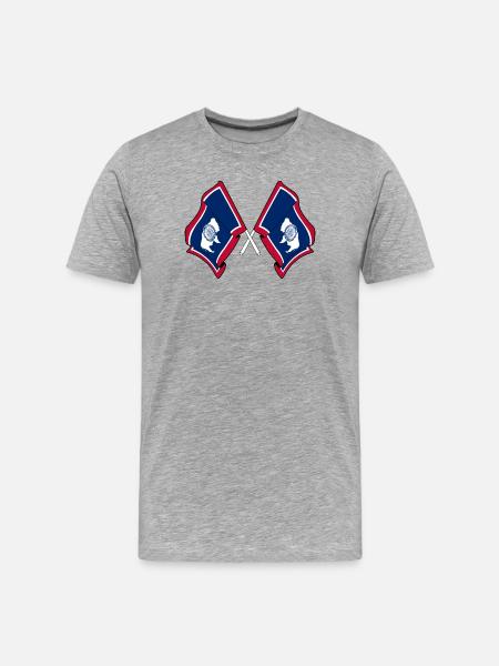 Two Wyoming Flags Crossed - Men's Premium Organic T-Shirt - heather grey