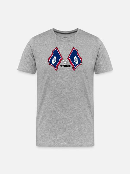 Two flags text WYOMING - Men's Premium Organic T-Shirt - heather grey