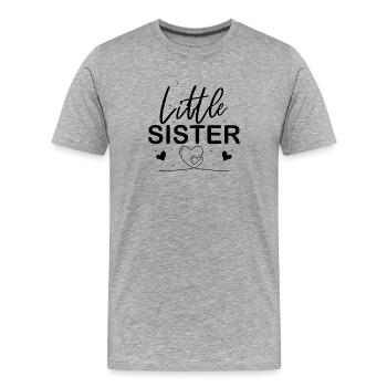 Kleine Schwester - Männer Premium Bio T-Shirt - Grau meliert - Vorne - Damien (186cm)