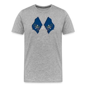 Two flags crossed North Dakota - Men's Premium Organic T-Shirt - heather grey - Front - Damien (186cm)