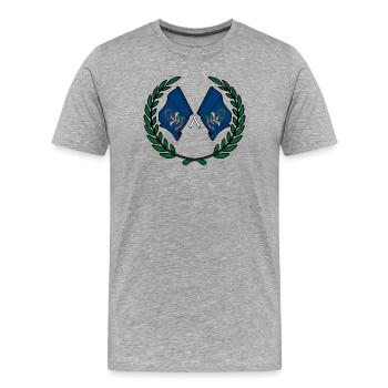 Flags USA North Dakota laurel wreath - Men's Premium Organic T-Shirt - heather grey - Front - Damien (186cm)