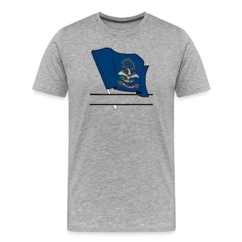 North Dakota Flag Text Banner - Men's Premium Organic T-Shirt - heather grey - Front - Damien (186cm)